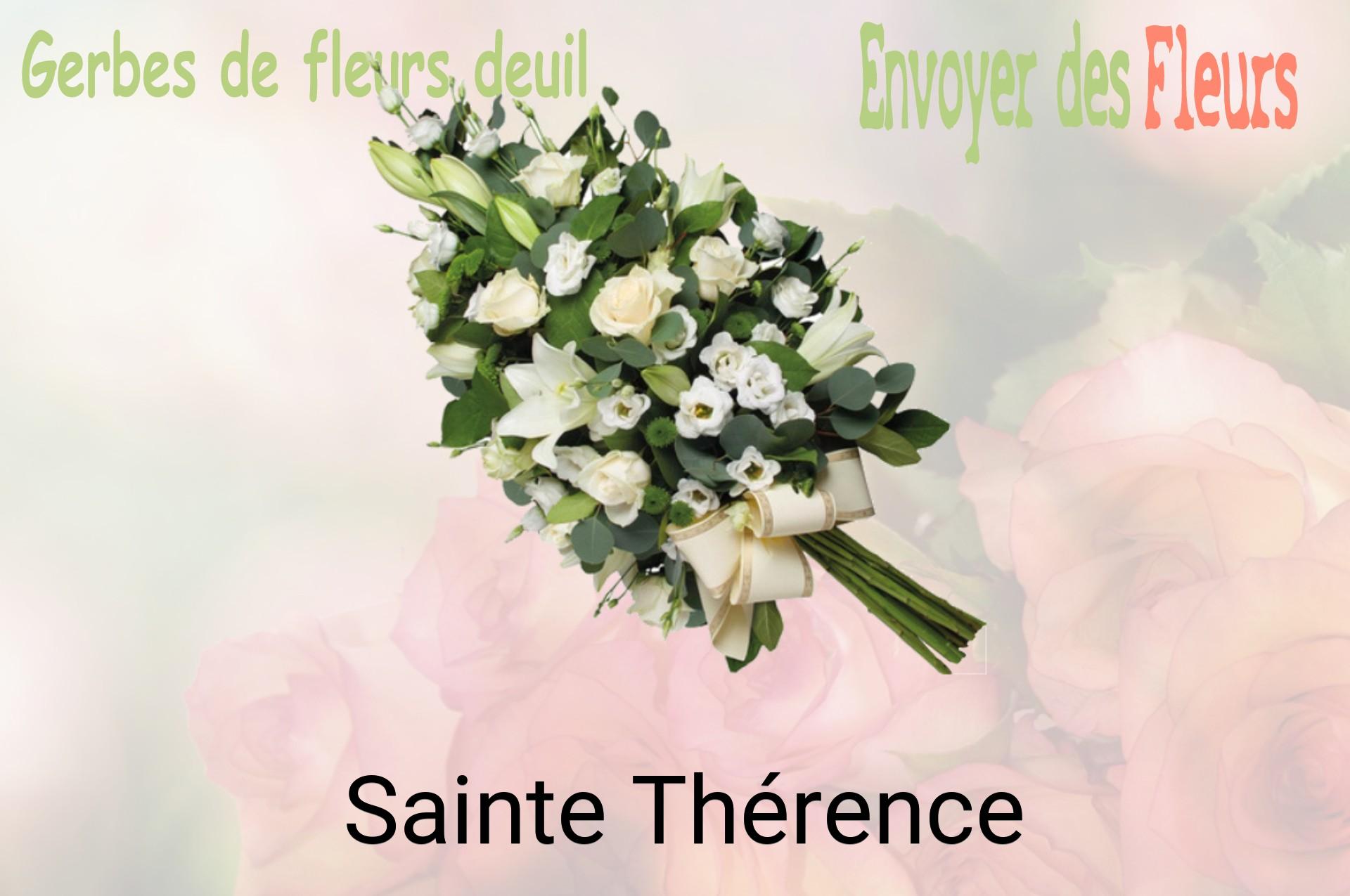 Gerbe de fleurs de deuil livrée à Sainte-Thérence